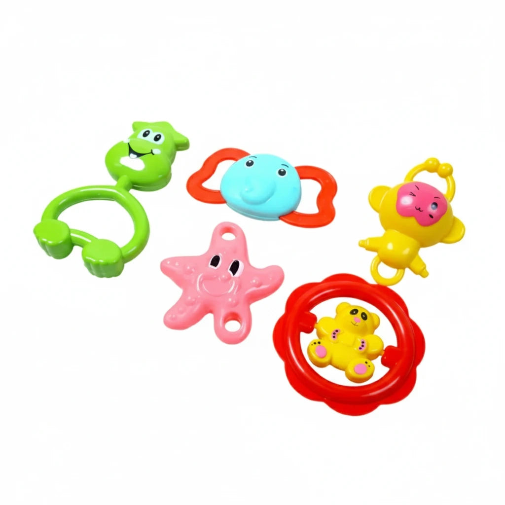 5-Piece Baby Rattle Set – Fun, Safe & Engaging Playtime!
