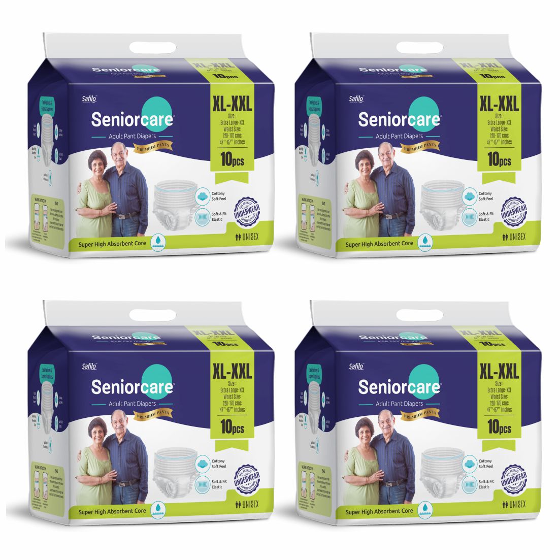 Premium Adult Pant Diaper, Extra Large 40 Pants, 47"- 67", 12Hrs Leakage Protection